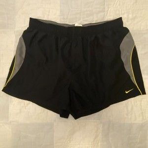 Nike Men's Black with yellow & gray swimsuit, with liner, 100% Polyester